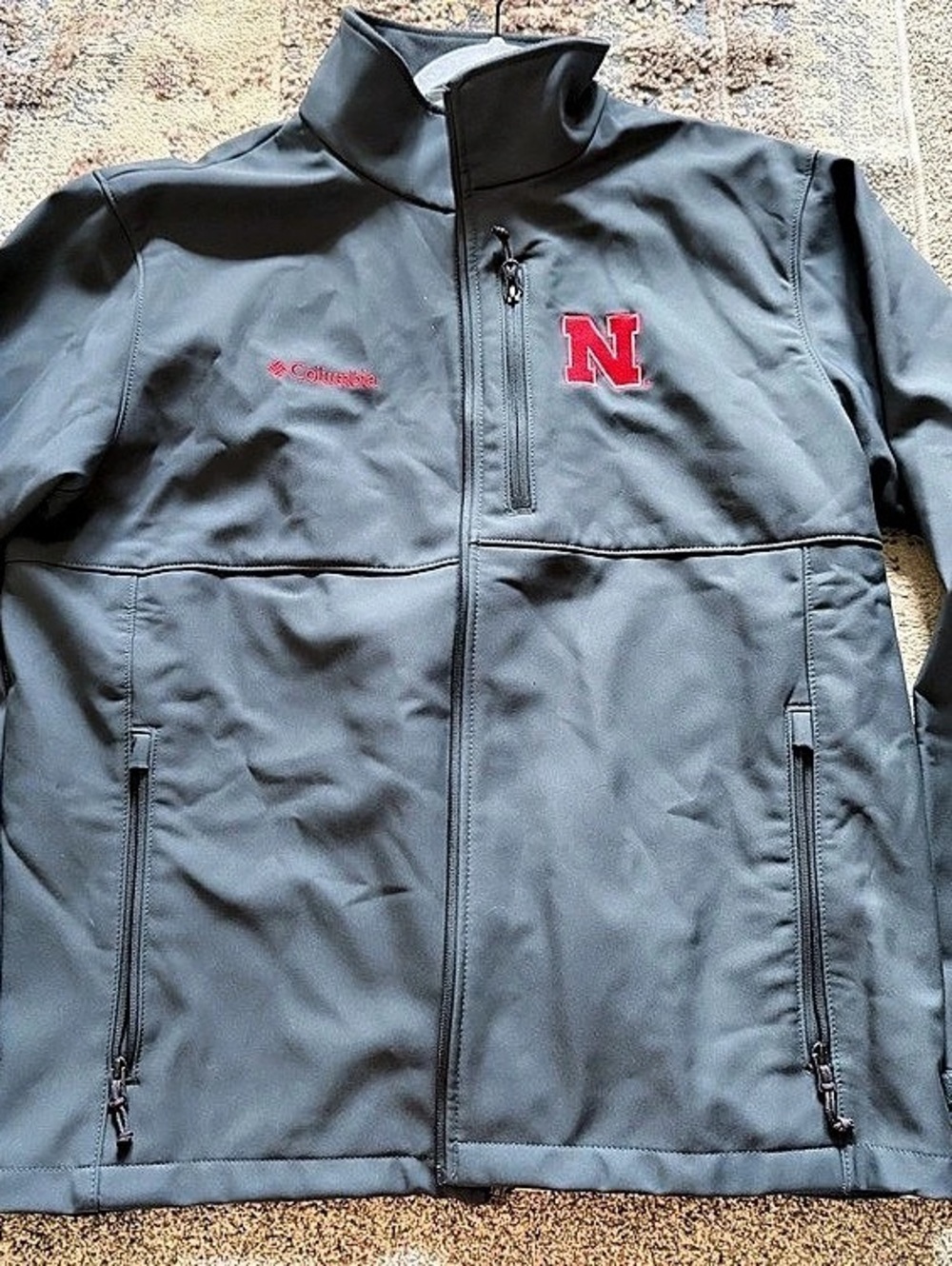 Columbia University of Nebraska Cornhuskers Ascender Softshell Jacket Gray XL